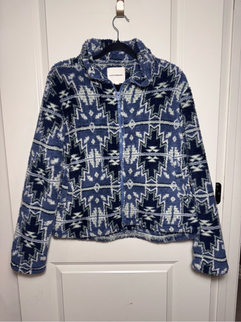 Lucky Brand Aztec sherpa fleece jacket size M women’s